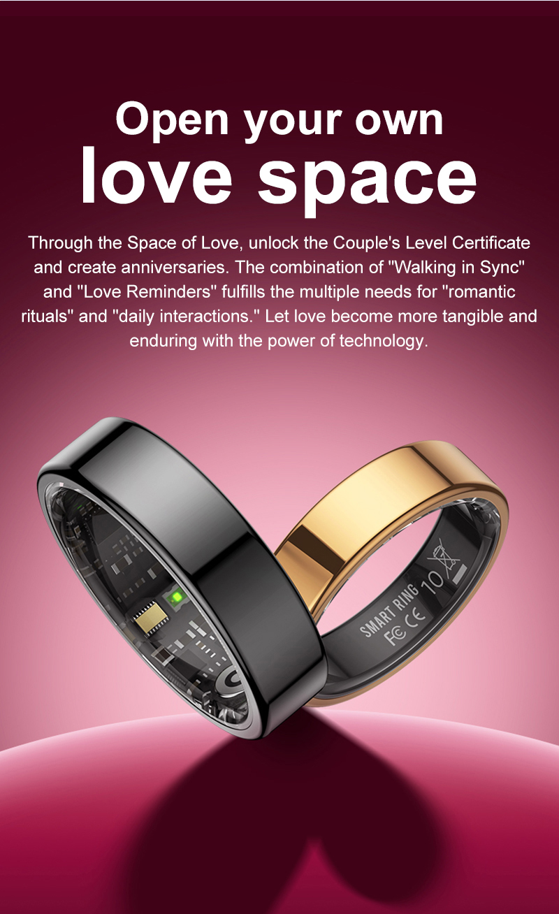 COLMI R02S fekete és arany okosgyűrű Love Space funkcióval